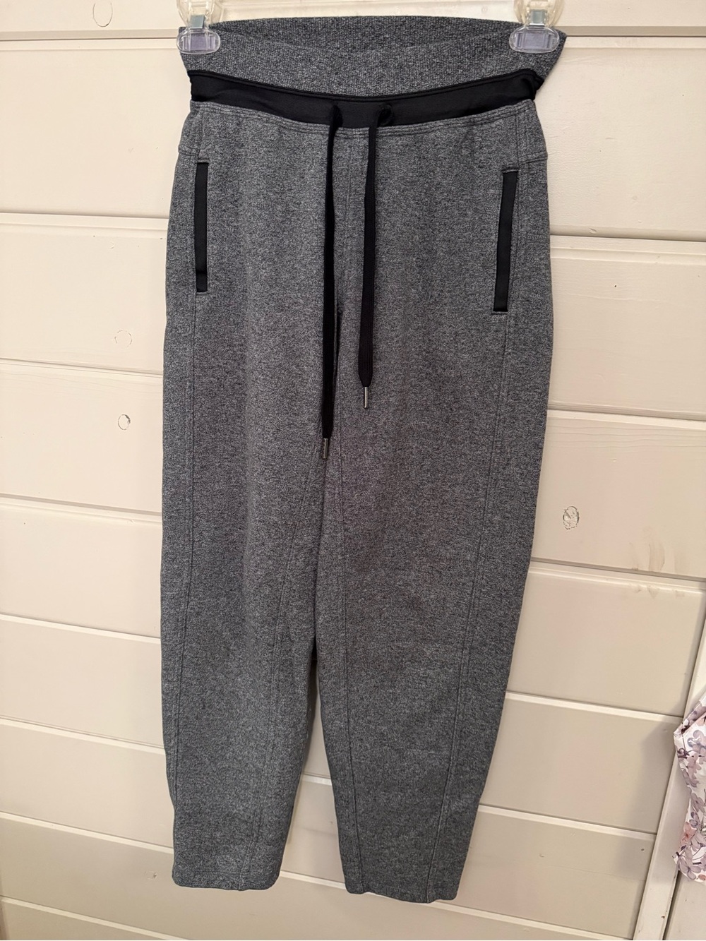 lululemon athletica Gray Drawstring Jogger Pants with Black Trim